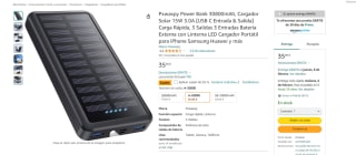Cargador solar Power Bank 30800mAh 15W 3.0A por 23.36€