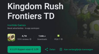 Kingdom Rush Frontiers TD voor Android voor €1,09