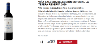 6 Botellas de Viña Salceda Selección Especial La Tejera Reserva 2020 por 36€