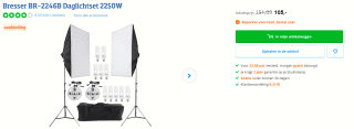 Bresser BR-2246B 2250W daglichtset voor €105 bij Coolblue