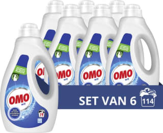 6x 19 wasbeurten Omo vloeibaar wasmiddel voor €14,98 bij Bol