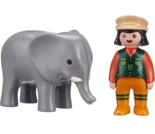 Playmobil 1.2.3 Cuidadora con Elefante por 5,27€.
