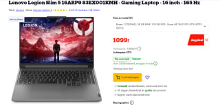 Lenovo Legion Slim 5 16ARP9 83EX001KMH - Gaming Laptop - 16 inch - 165 Hz voor €1.099 bij Bol