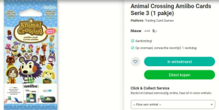 Animal Crossing: Happy Home Designer amiibo Card Pack (Series 3) voor €5 bij Nedgame