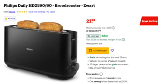 Philips Daily-collectie Broodrooster voor €21,99 bij Bol
