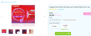 Colgate Max White Ultimate LED whitening kit voor €39,99 bij Plein