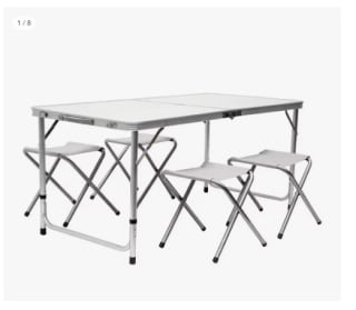 Mesa para Acampada 120x60x70cm Incluye 4 Taburetes y Plegable por 35.7€ (Cuenta Nueva 25.7€)