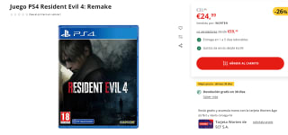 Videojuego PS4 Resident Evil 4: Remake por 24,99€