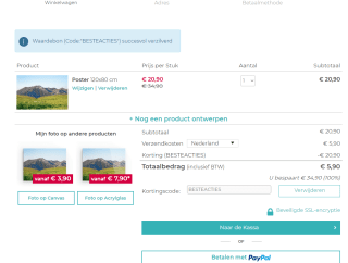 Prijsfout: Alle gepersonaliseerde posters voor enkel verzendkosten van €5,90