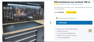 PVC werkbankmat voor werkbank 100 cm voor €41,65 bij Datona
