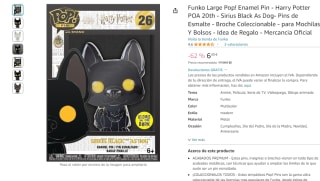 Funko Large Pop! Enamel Pin Harry Potter POA 20th Sirius Black As Dog por 6,40€