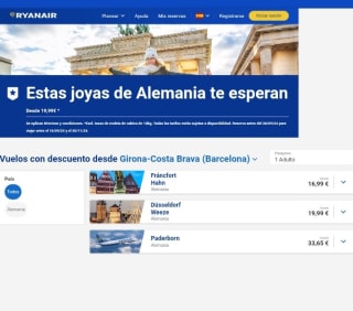 Vuelos a Alemania desde 19,99€ con Ryanair.