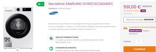 Secadora SAMSUNG DV90CGC2A0AEEC por 561€