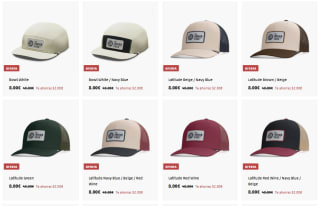 50% descuento en segunda unidad 2 gorras por 12€