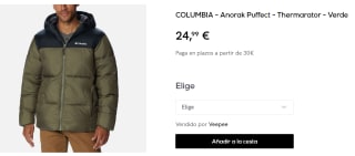 Chaqueta acolchada con capucha Columbia Puffect™ para hombre por 24.99€