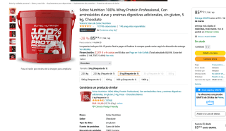Proteína Whey Scitec 5Kg sabor chocolate a solo 85€