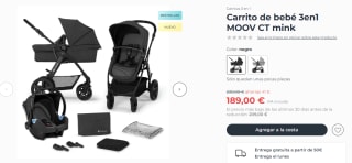 Carrito de bebé 3en1 MOOV CT mink por 189€