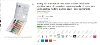8 Rotuladores marcqaa edding 751 marcador de tinta opaca brillante por tan sólo 8,82€