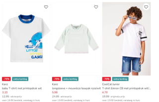 Sale tot -76% + 20% EXTRA korting bij Kleertjes.com