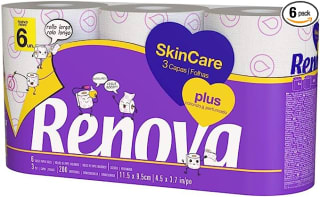 Marca Renova Skin Care Plus Papel Higiénico Decorado Perfumado, 6 Rollos por