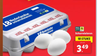 18 XXL Nederlandse Scharreleieren voor €3,49 bij de Lidl