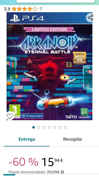 Arkanoid Eternal Battle PS4 por 15,94€.