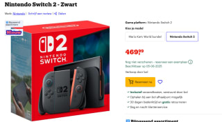 Nintendo Switch 2 voor €469,99 bij Bol.