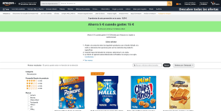 Ahorra 5€ cuando gastes 15€ con Amazon