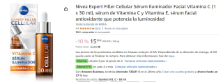 3 Botes de Nivea Expert Filler Cellular Sérum Iluminador Facial Vitamina C (1 x 30 ml), sérum de Vitamina C y Vitamina E, sérum facial antioxidante que potencia la luminosidad por 28.88€