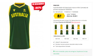 Australia baloncesto macron Niño Camiseta por 8€