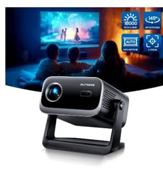 Proyector Portatil【145° Rotación/Enfoque Remoto Corrección】 18000LM por 71,13€