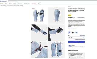 Guantes térmicos de montaña y nieve táctiles Niños Quechua SH500 Azul claro por solo 5,99€