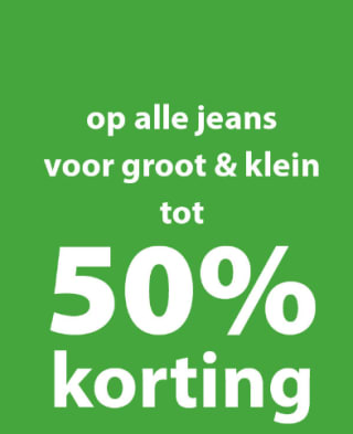 50% korting op alle jeans bij Terstal