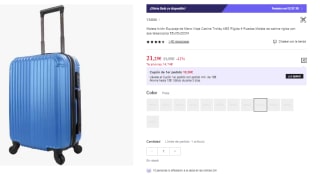 Maleta de Cabina 4 Ruedas de Viaje Semirigida 21.25€ (Cuenta Nueva 12.75€)