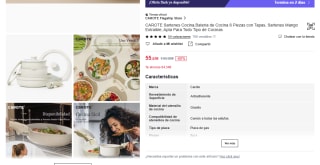 CAROTE Bateria de Cocina 8 Piezas con Tapas, Sartenes Mango Extraíble por 55,65€