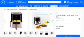 Freidora de aire 5.5 litros Air Fryer Chic por $59.990