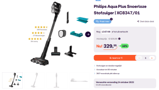 Philips Aqua Plus Snoerloze Stofzuiger XC8347/01 voor €329,95 bij iBOOD