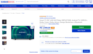 Smart TV da Philips de 50 polegadas em 4K UHD - R$ 1.999