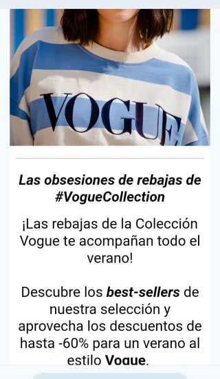 Hasta -60% de Descuento en Vogue.
