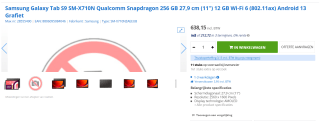 Samsung Galaxy Tab S9 WiFi, 12GB ram, 256GB opslag voor €642,11 bij Max ICT