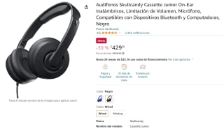 Audífonos Skullcandy Cassette Junior por $429 en Amazon