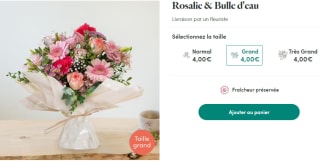 Bouquet de fleurs Rosalie & Bulle d'eau à 4€