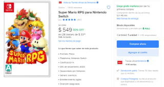 Super Mario RPG por $549 | Descuento Mercado Libre