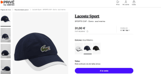 Gorra - azul marino marca Lacoste Sport SPORTS CAP por 31€
