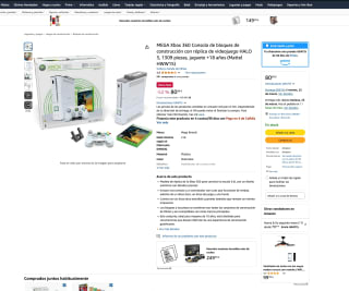 MEGA Xbox 360 Consola de bloques de construcción con réplica de videojuego HALO 3 1309 piezas por solo 80,99€