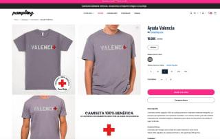 Camiseta Pampling ayuda a Valencia Importe íntegro para Cruz Roja a solo 10€