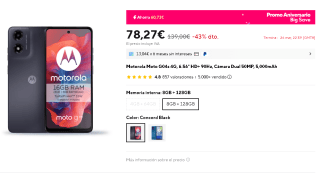 Motorola Moto G04s 4G, 6.56" HD+ 90Hz, Cámara Dual 50MP, 5,000mAh por 78,27€