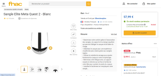 Sangle Élite meta quest 2 à 57,99€