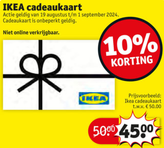 10% korting op een IKEA cadeau kaart bij Kruidvat