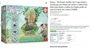 Marca Educa Borras Juego De Mesa Interactivo 3D Dream Gardens 2 In 1 Casa Del Árbol por 6€.